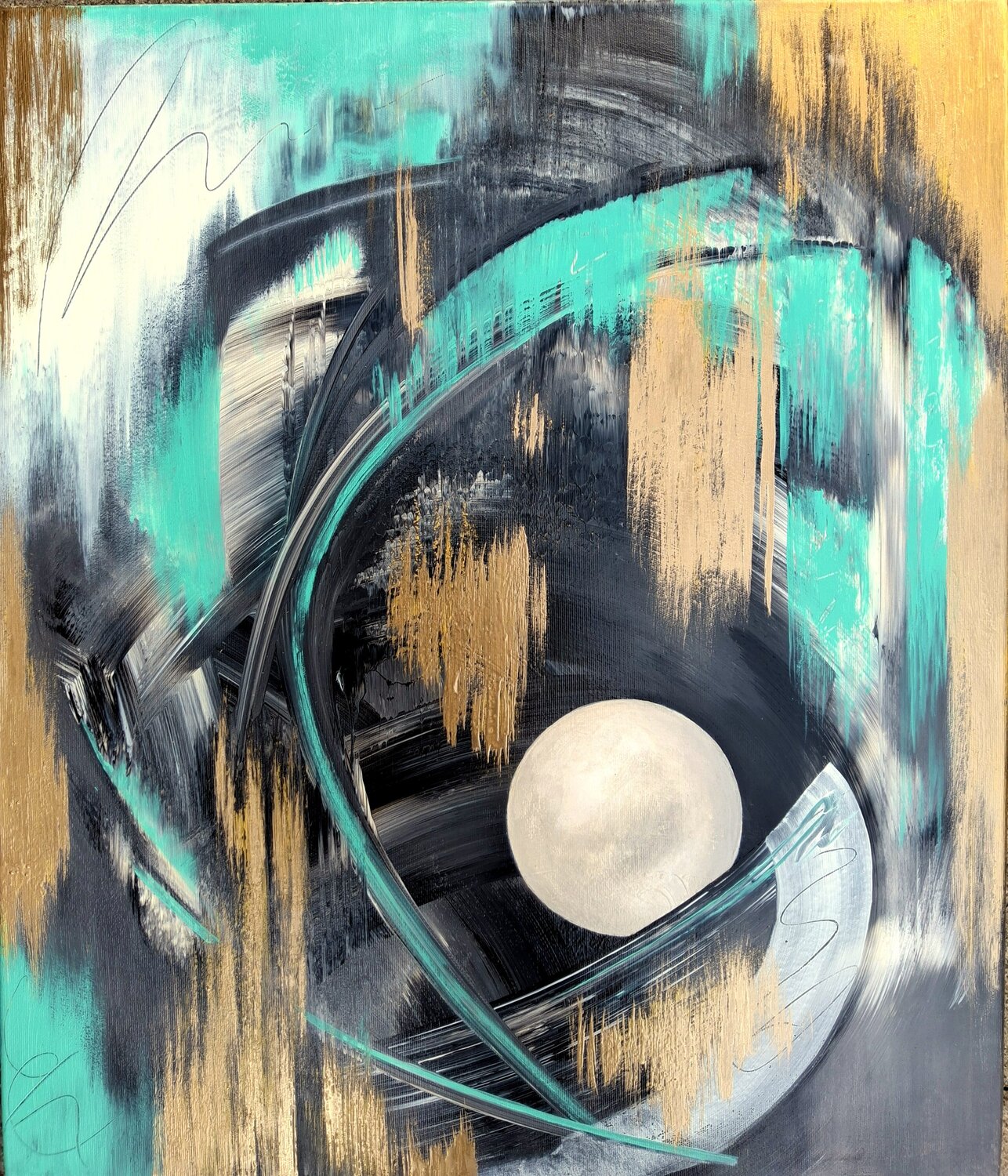 "Glimmer of Silence" Agnieszka Schmid Original painting for sale