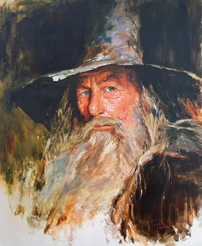 Gandalf portrait by Dávid Prokaj, Painting for Sale on Select