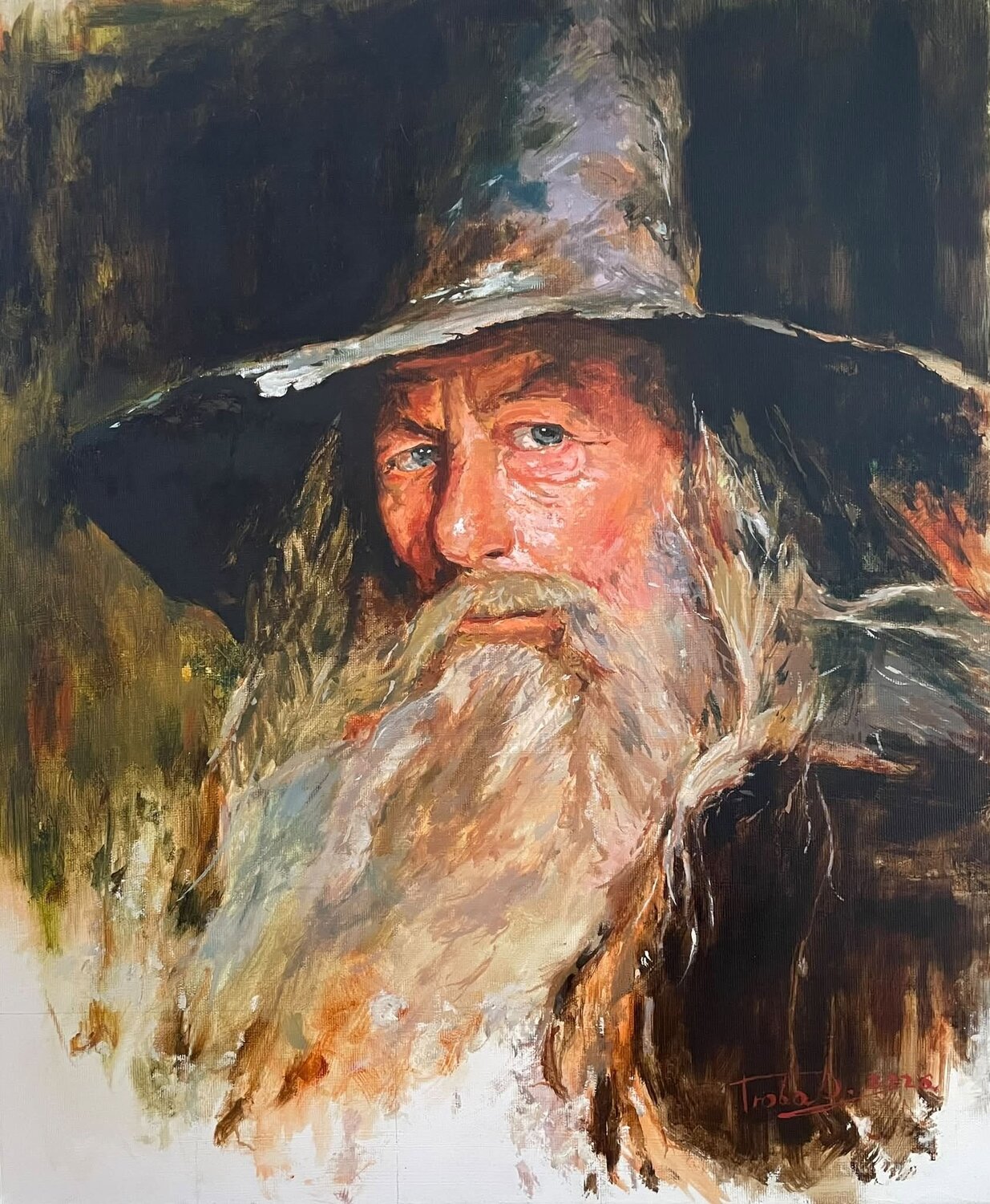 Gandalf portrait Dávid Prokaj Original painting for sale