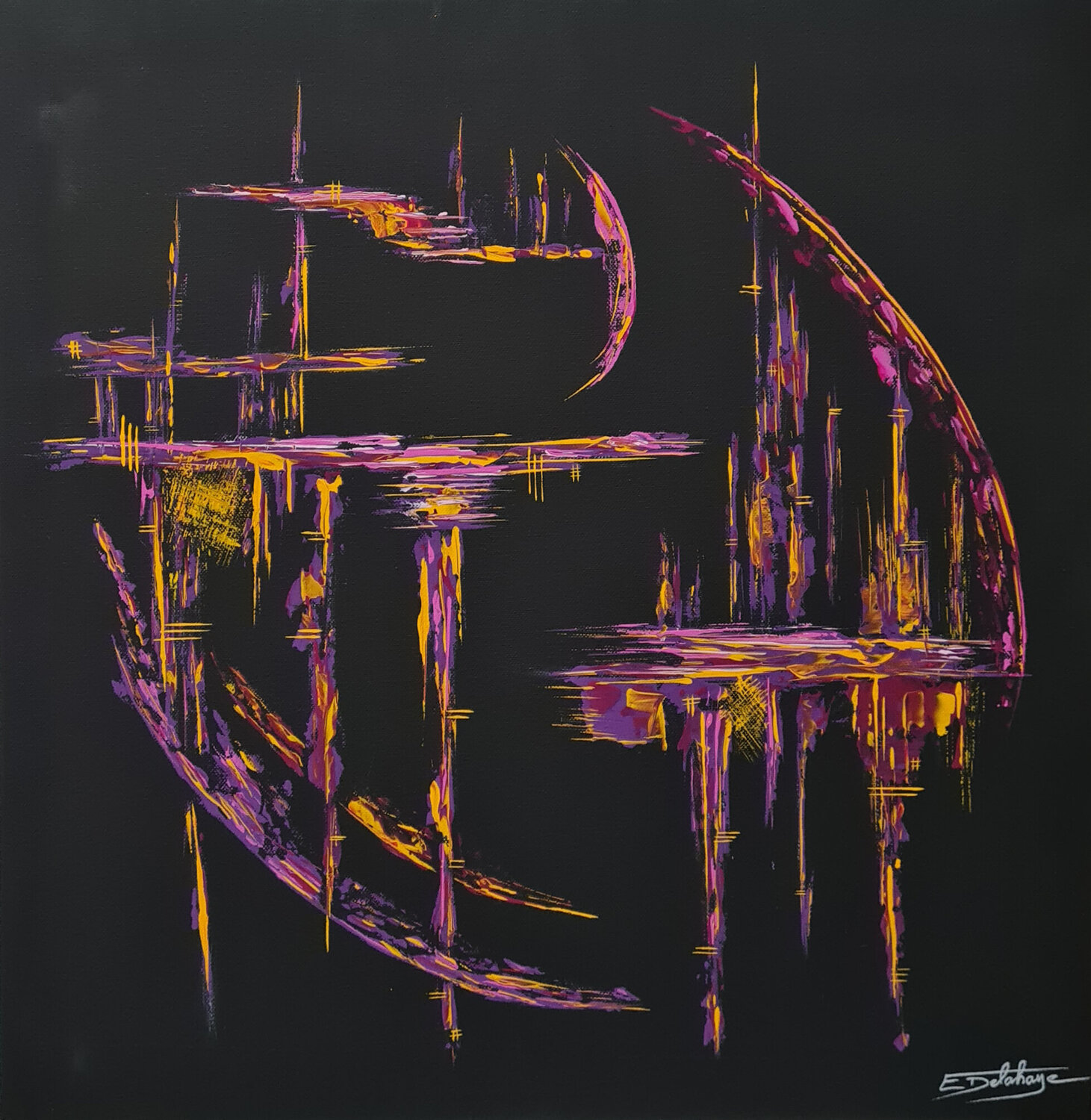 VIBRANT Eric DELAHAYE Original painting for sale
