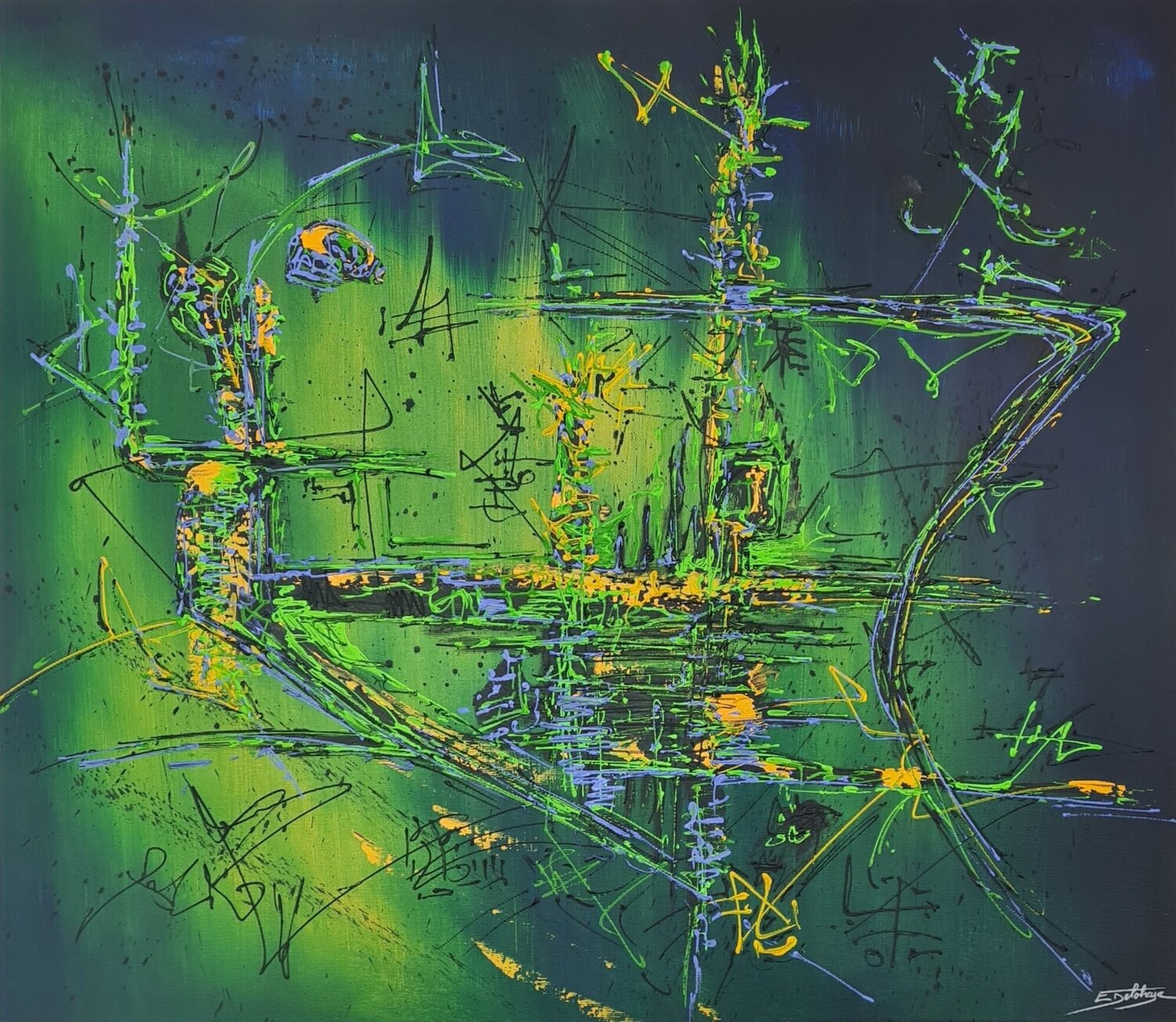 SOLITAIRE Eric DELAHAYE Original painting for sale