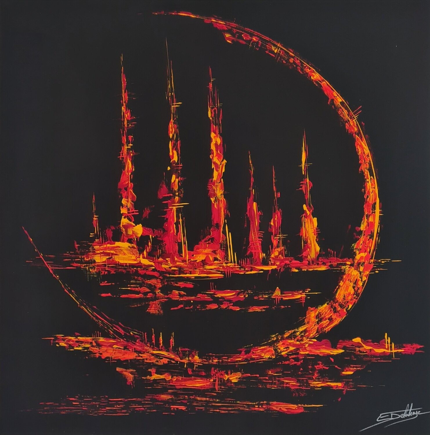 L'ÉQUILIBRE Eric DELAHAYE Original painting for sale