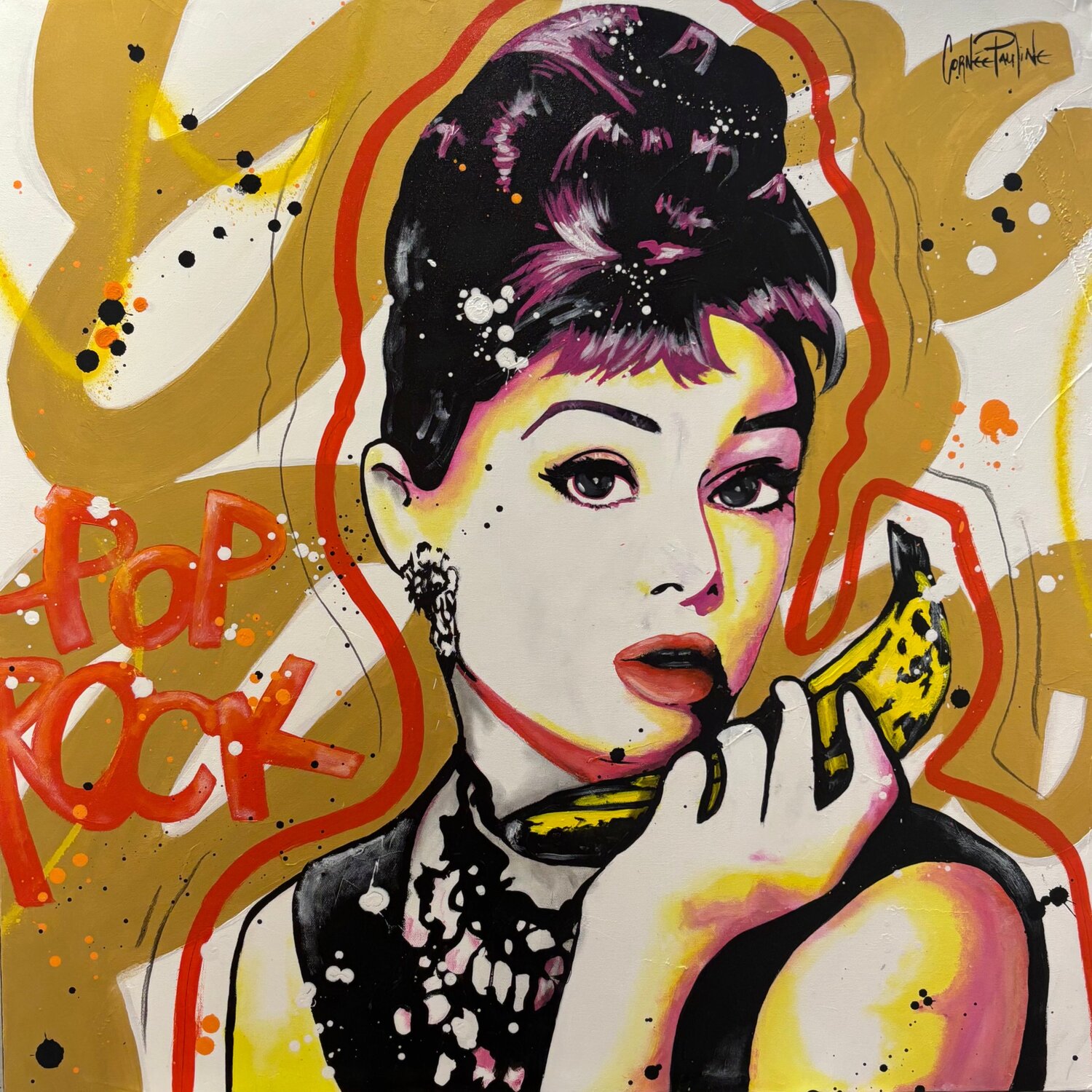 Audrey Hepburn Is Pop Pauline Cornee Original painting for sale