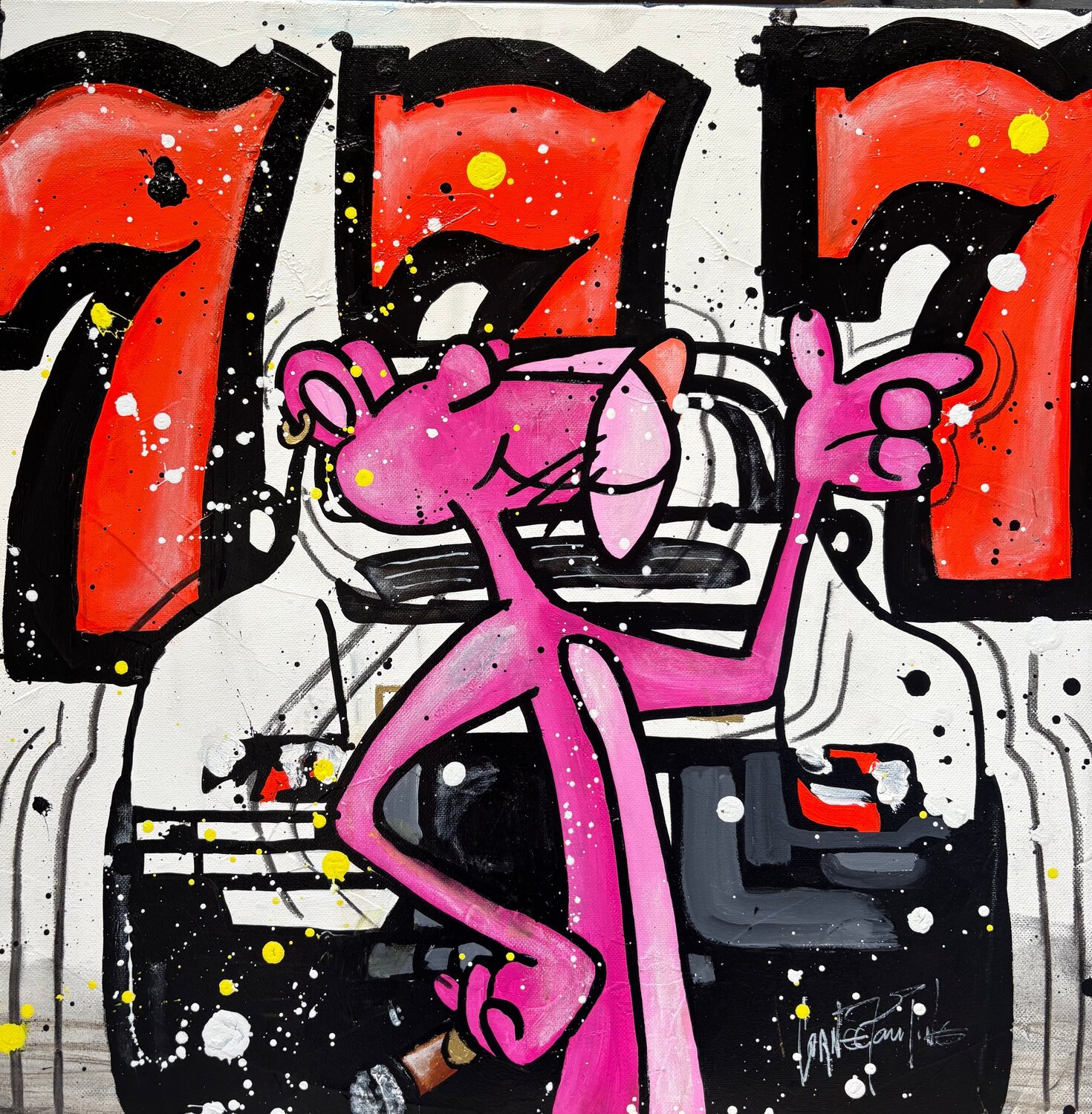 Pink Panther Pauline Cornee Original painting for sale