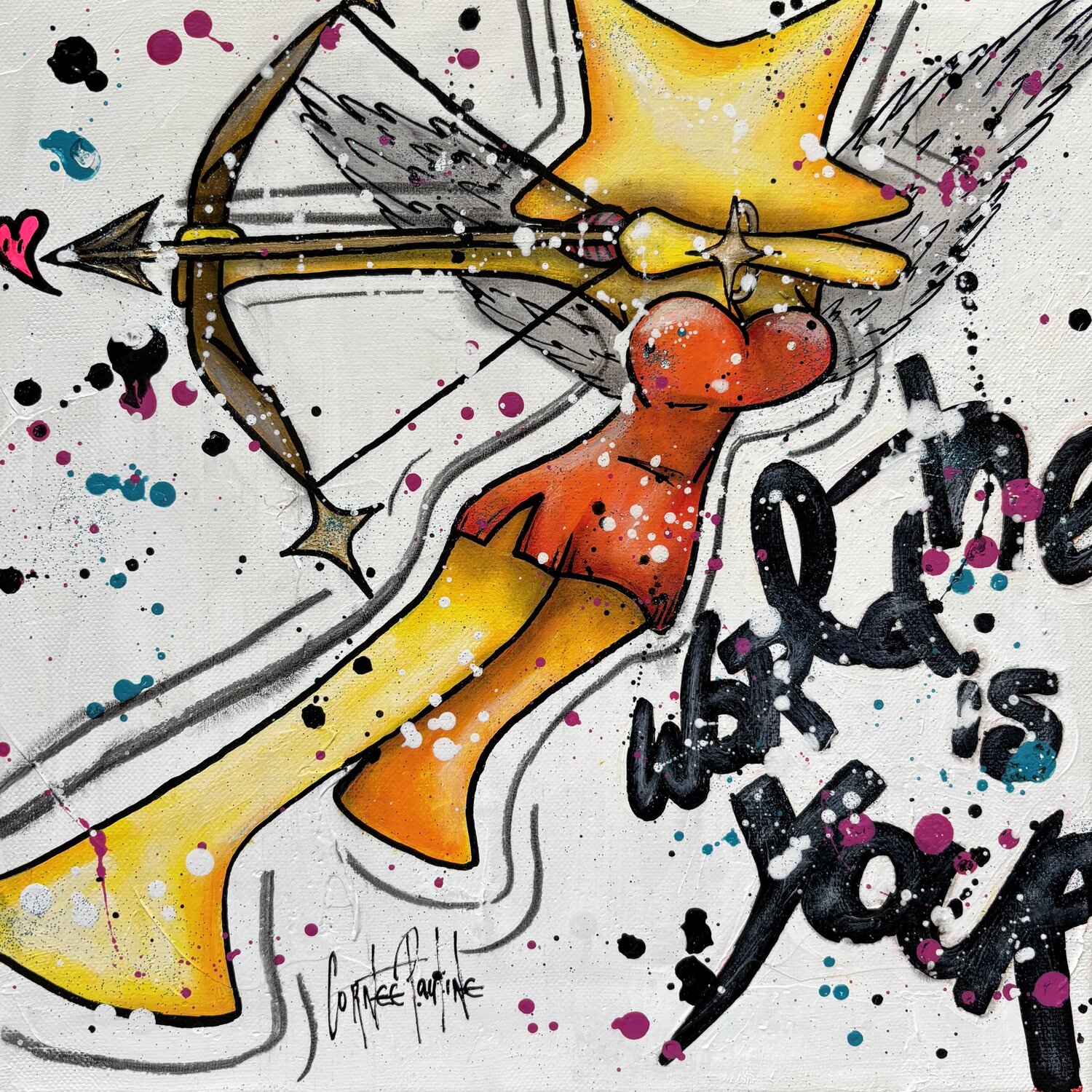 A star angel Pauline Cornee Original painting for sale