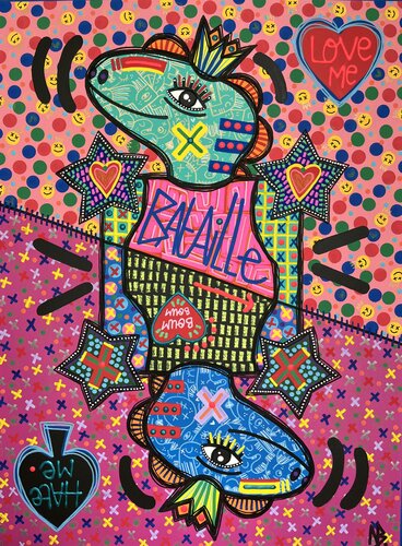 La Bataille by Nina Bruneau, Painting for Sale on Select