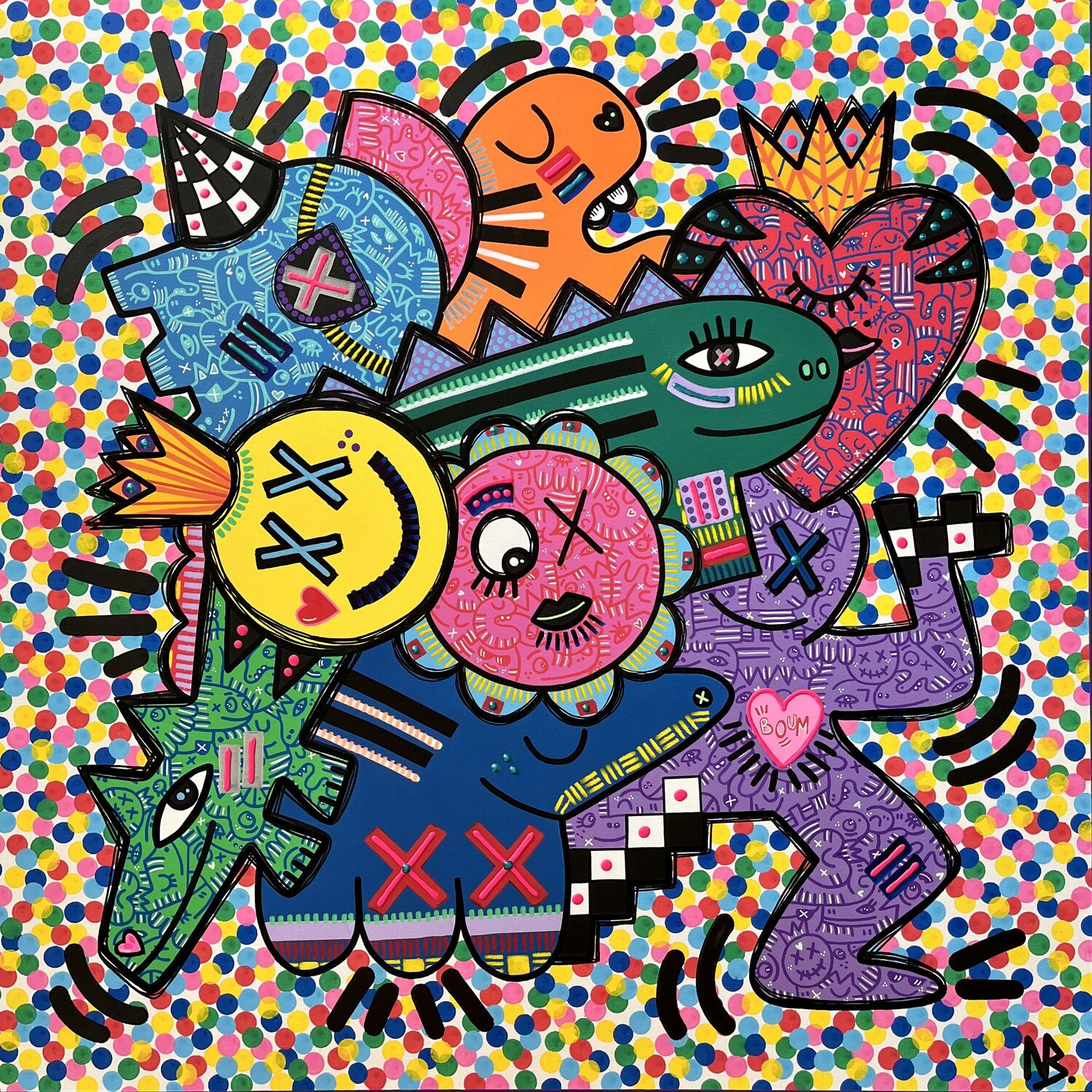 Friends Nina Bruneau Original painting for sale