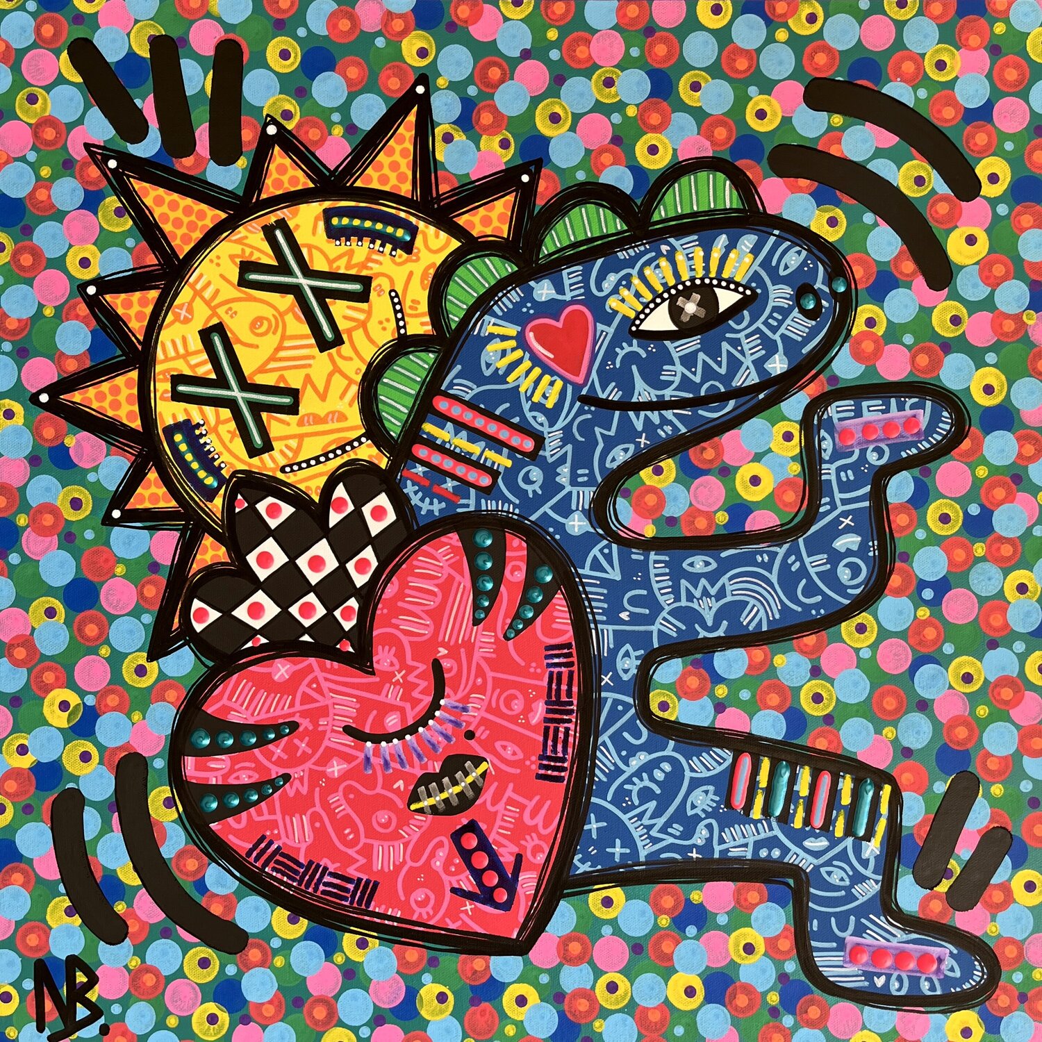 La danse du soleil Nina Bruneau Original painting for sale
