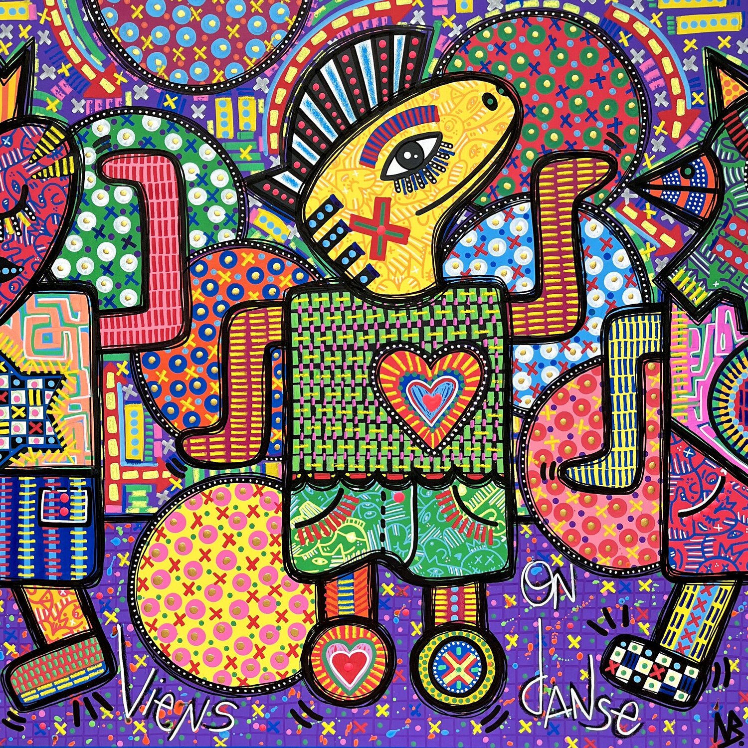 Viens on danse Nina Bruneau Original painting for sale
