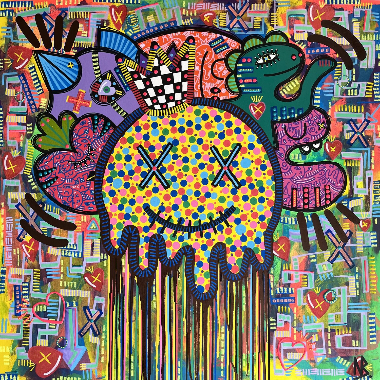 Joyeux Bazar Nina Bruneau Original painting for sale