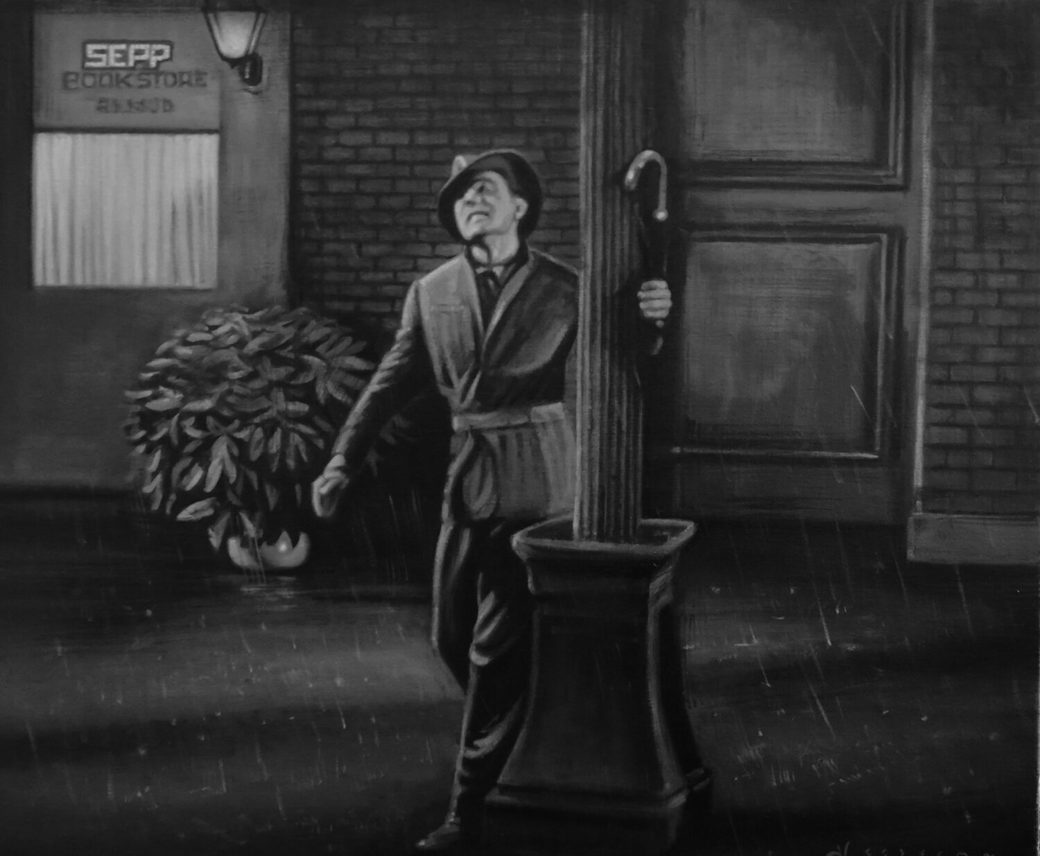 Gene Kelly (Singin'in the Rain) Bert Heersema Original painting for sale