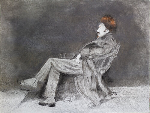 The American Poet by Antonio Ortolani, Drawing for Sale on Select