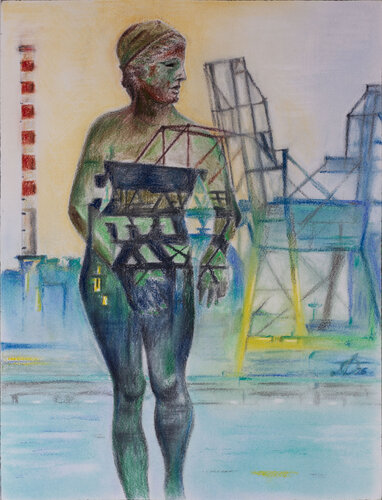 Afrodite e la fabbrica by Antonio Ortolani, Painting for Sale on Select