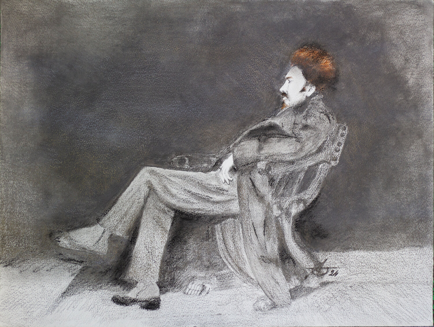 The American Poet Antonio Ortolani Drawing for sale