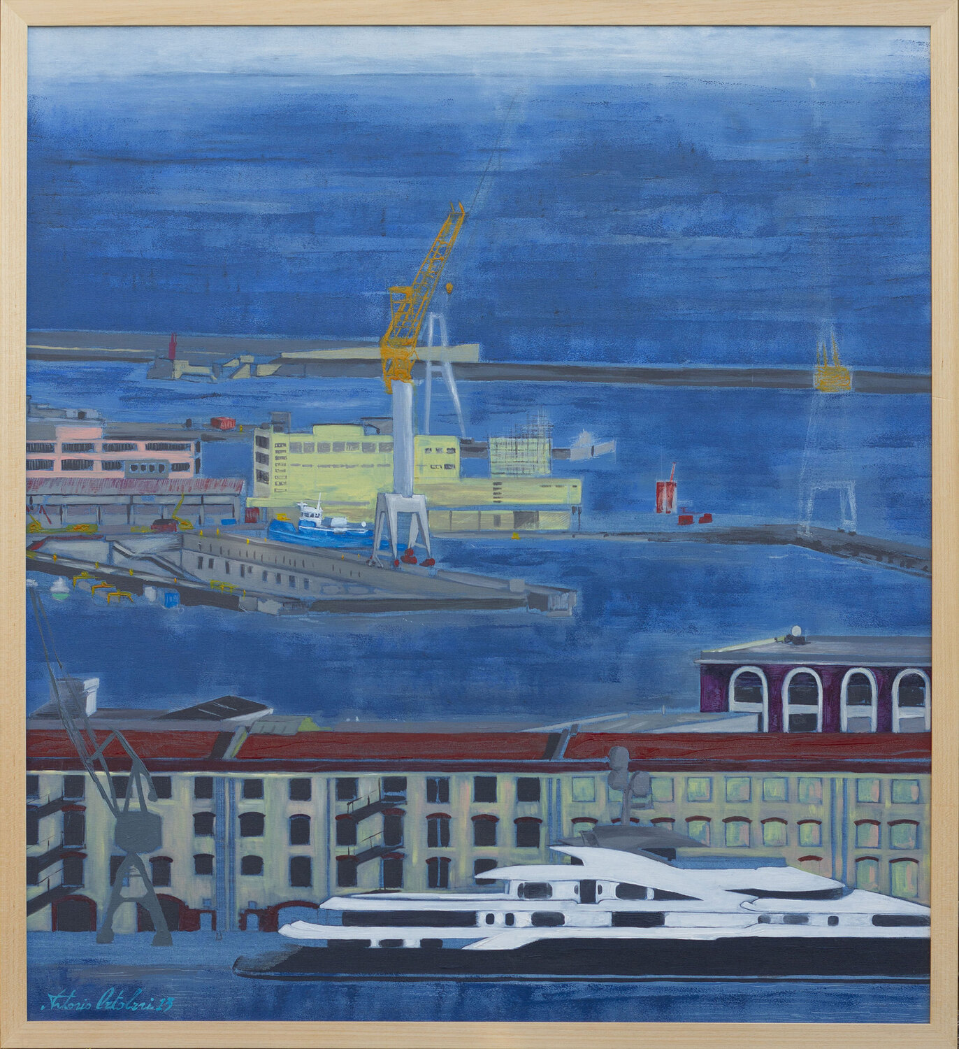 Porto Antico Antonio Ortolani Original painting for sale