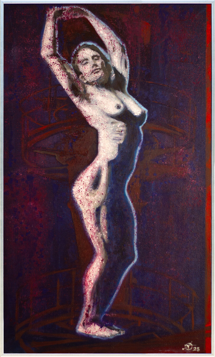 Lisa underwater Antonio Ortolani Original painting for sale