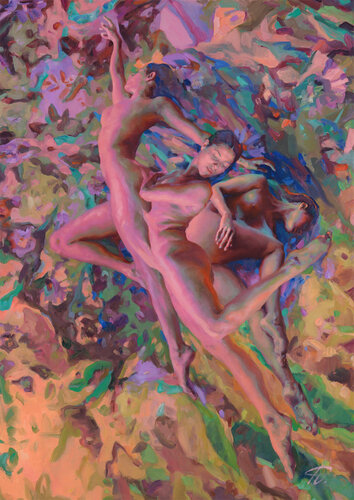 La manana, el dia y la noche by Tiana Diakova, Painting for Sale on Select