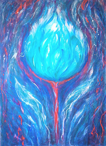 Cosmic flower by Elena Gerasimova, Painting for Sale on Select