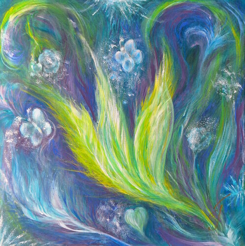 Night grasses by Elena Gerasimova, Painting for Sale on Select