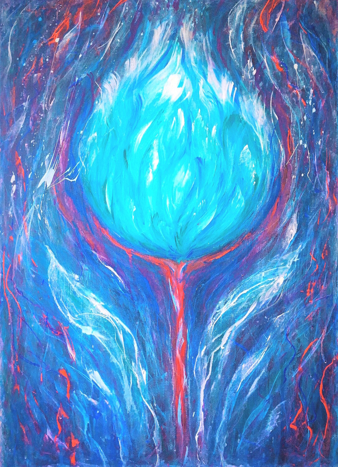 Cosmic flower Elena Gerasimova Original painting for sale