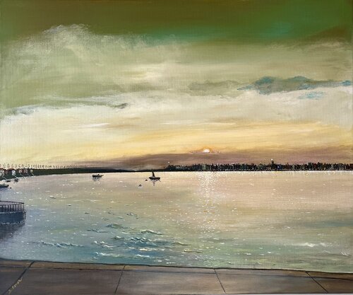 Sunset City by Samir Farah, Painting for Sale on Select