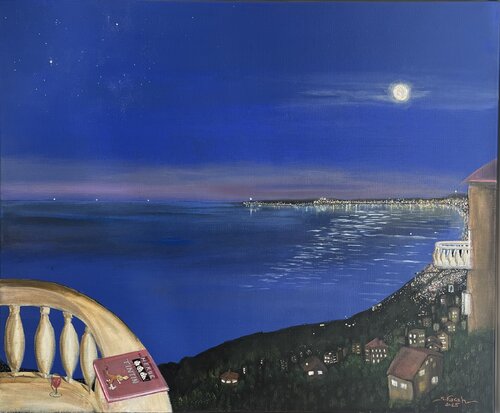 On The Balcony by Samir Farah, Painting for Sale on Select