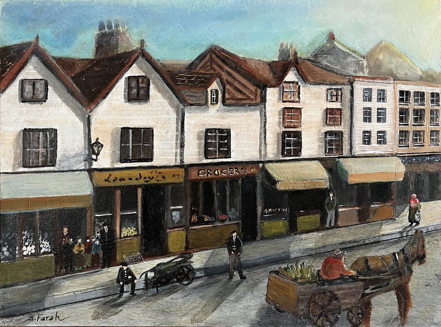 Textures Of The Past: Colt Street, East London, 1902 Samir Farah Original painting for sale