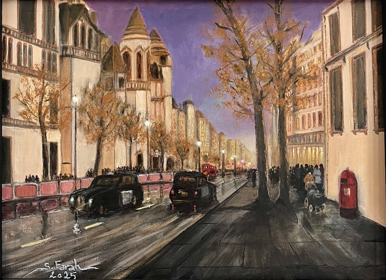 Evening in London Samir Farah Original painting for sale