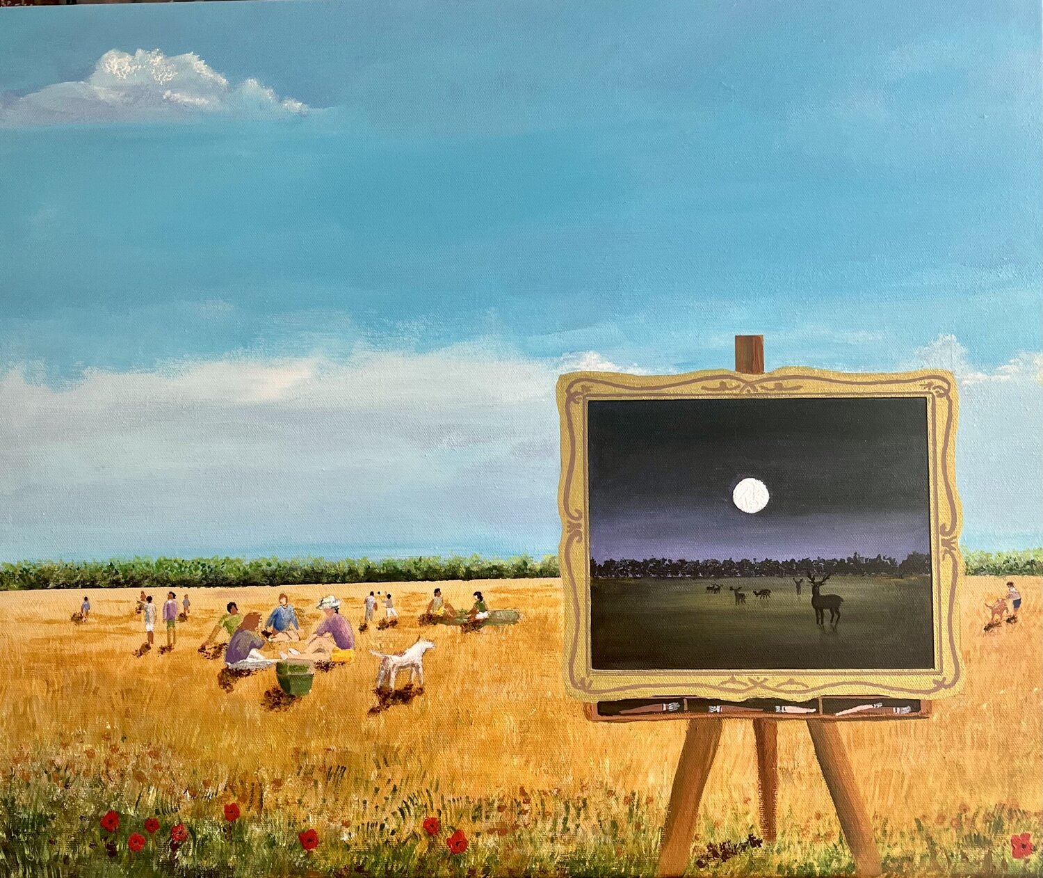 Day or Night in the Country Samir Farah Original painting for sale