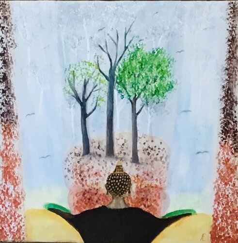 Buddha‘s seasons by Claudia Altemeier, Painting for Sale on Select