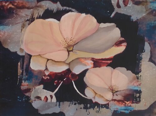 Apfelblüte abstrakt by Claudia Altemeier, Painting for Sale on Select