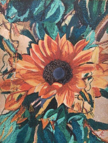 Old Sunflower by Claudia Altemeier, Painting for Sale on Select