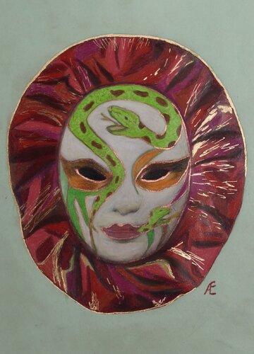 Venezianische Maske by Claudia Altemeier, Painting for Sale on Select