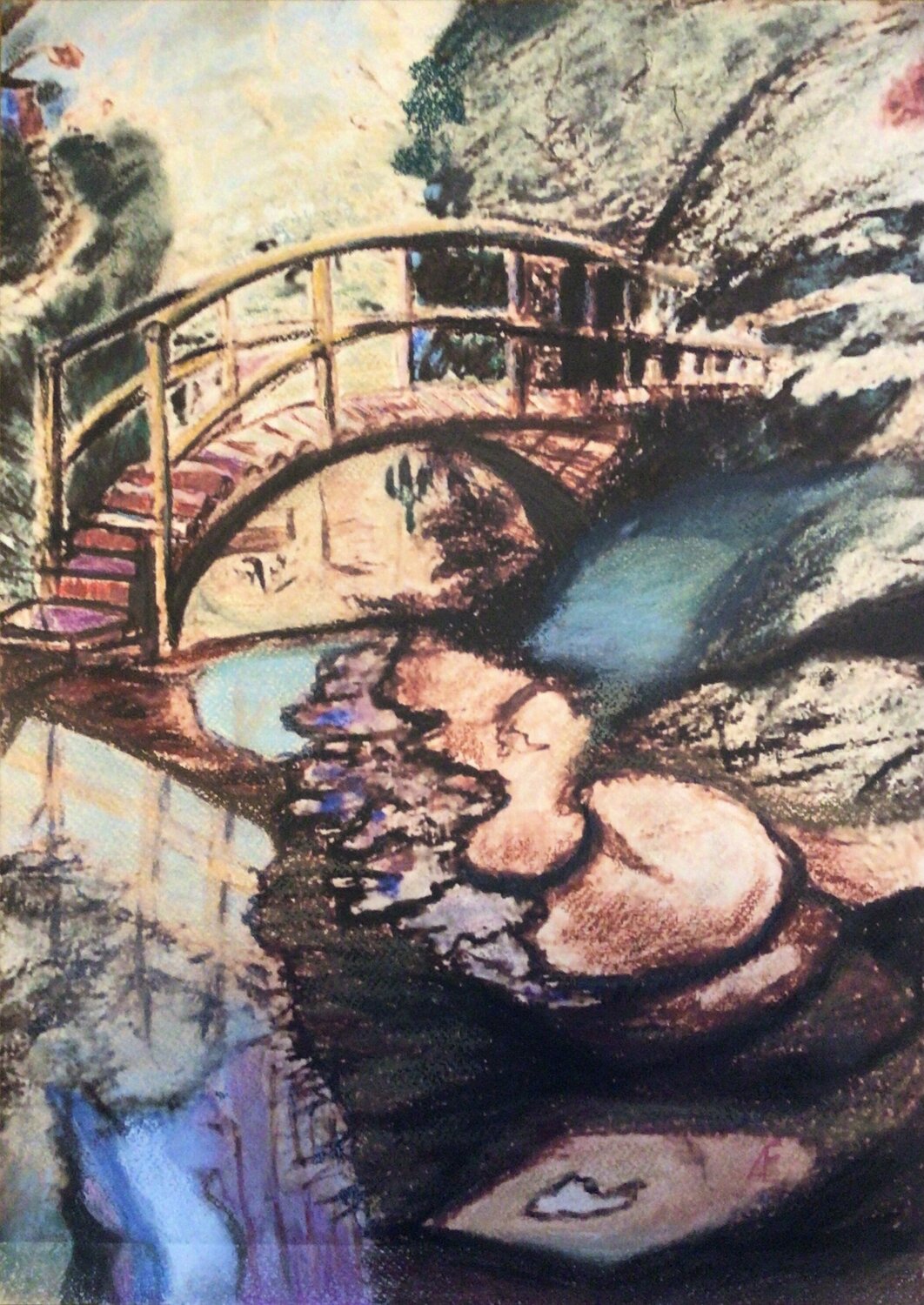 Little Bridge Claudia Altemeier Drawing for sale