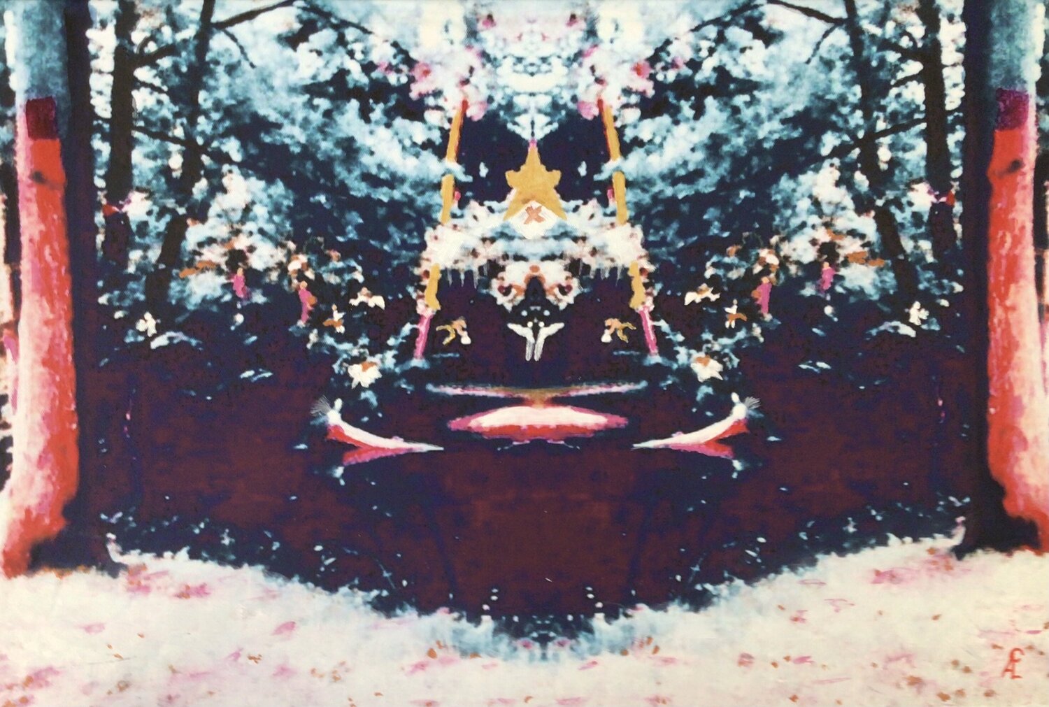 Weihnachtswald Claudia Altemeier Original painting for sale