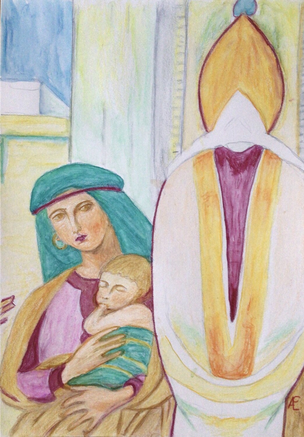 Mother and child Claudia Altemeier Original painting for sale