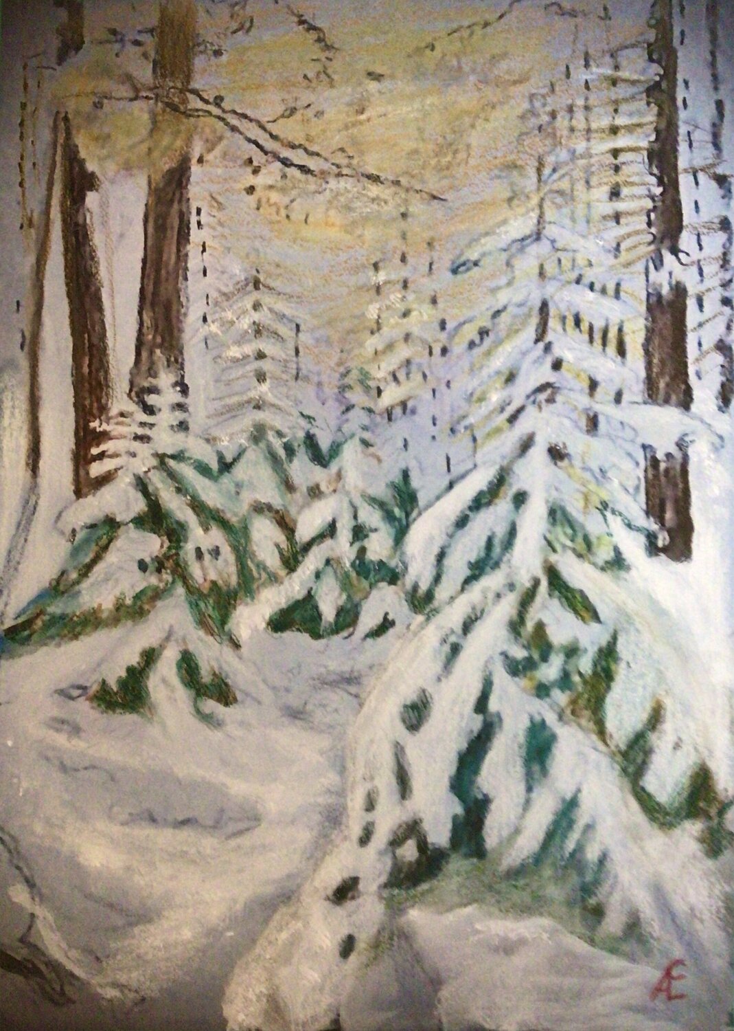Tief verschneit Claudia Altemeier Original painting for sale