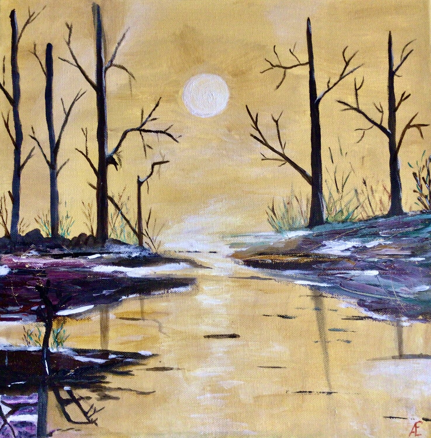 Winterblues Claudia Altemeier Original painting for sale