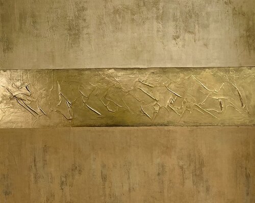 „Gold Reflexions“  #3 extra large Artwork by Guranda Spillmann, Painting for Sale on Select