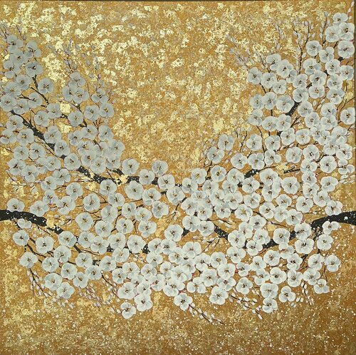 „Sakura Japanese” XL Artwork by Guranda Spillmann, Painting for Sale on Select