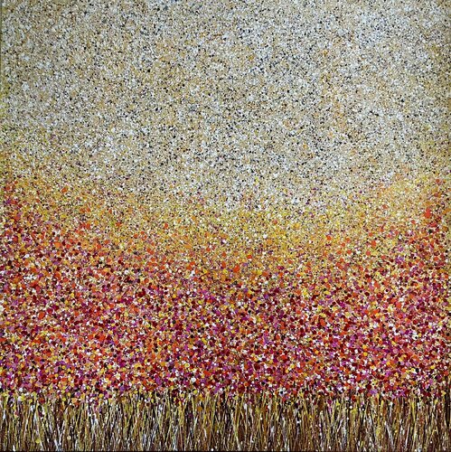 „Where the Butterflies are kissing the Flowers" by Guranda Spillmann, Painting for Sale on Select