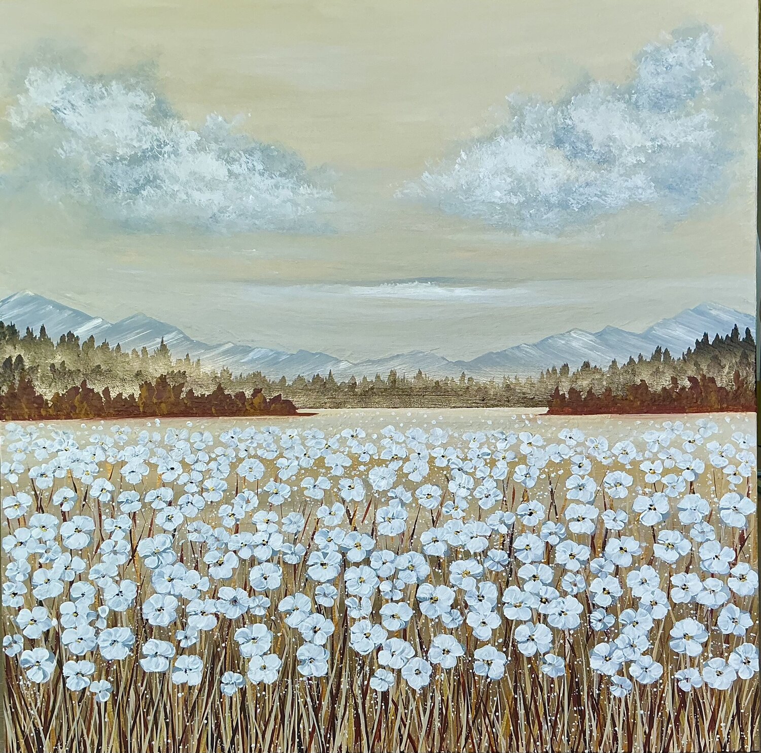 „Rural Scene“ #9 Guranda Spillmann Original painting for sale