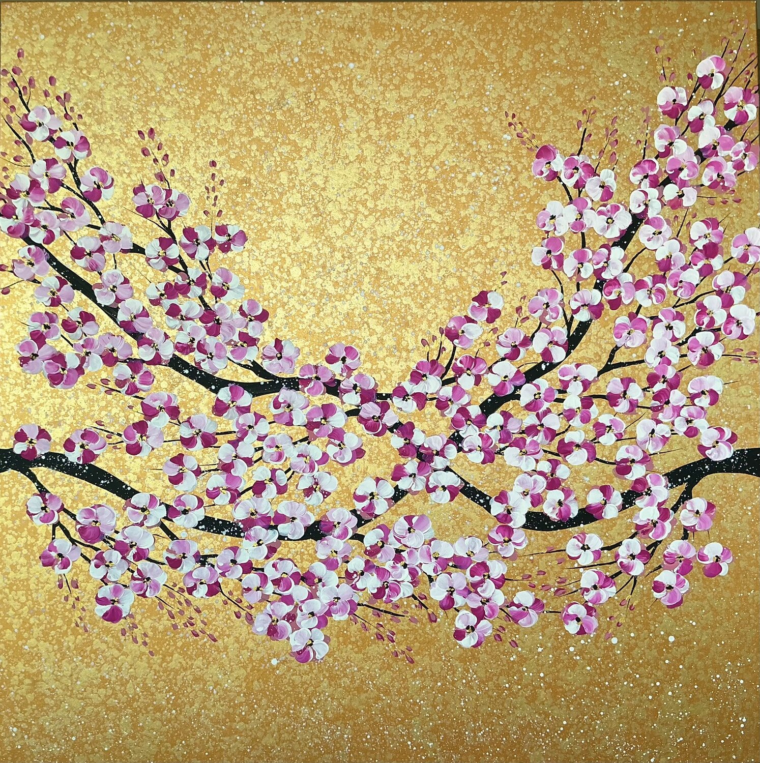 "The First Sakura" XXL Work Guranda Spillmann Original painting for sale