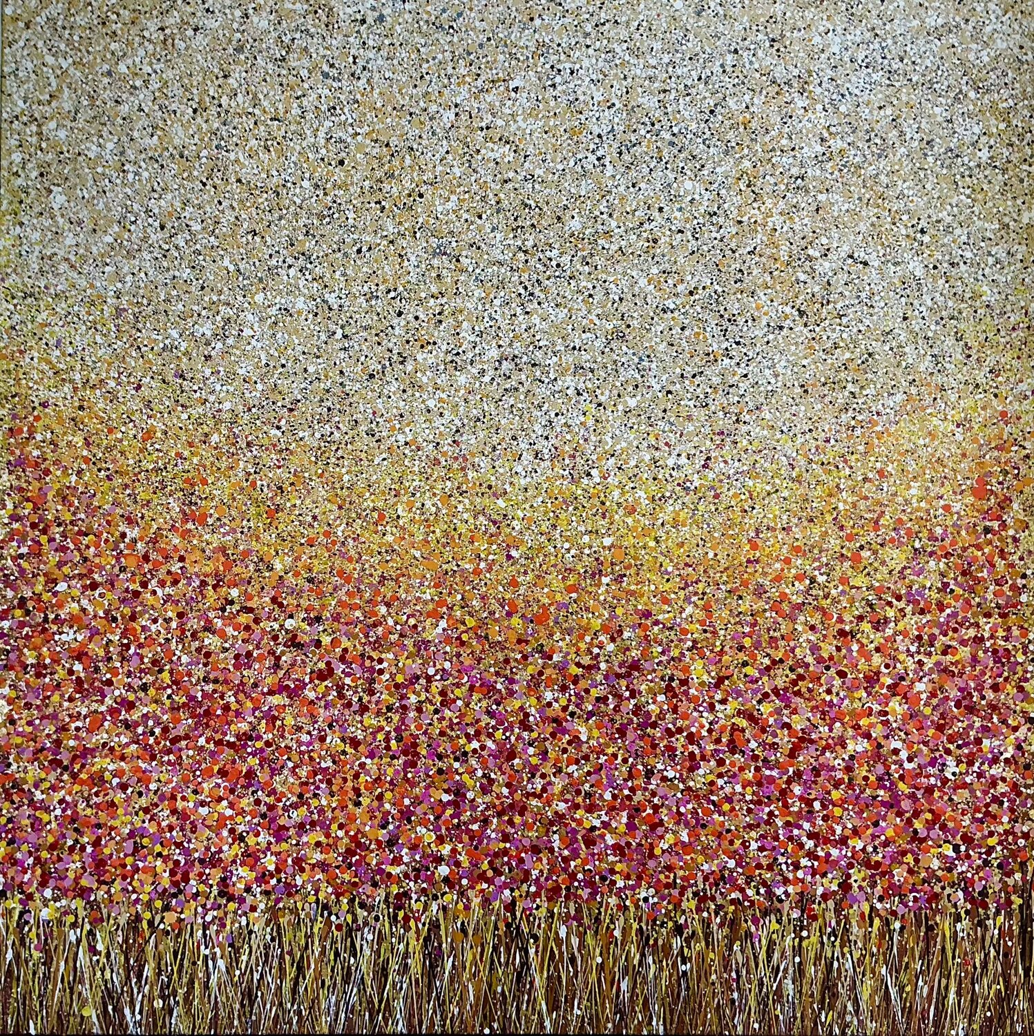 „Where the Butterflies are kissing the Flowers" Guranda Spillmann Original painting for sale