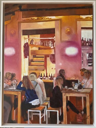 Bevor die Welt stillstand oder Sehnsucht nach Normalität by PETRA MINET, Painting for Sale on Select