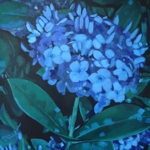 Blue Tropical Flower by PETRA MINET, Painting for Sale on Select