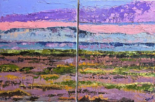 Wogendes Wasser I + II by PETRA MINET, Painting for Sale on Select