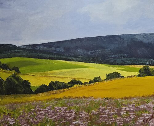 Sommertag mit reifem Korn - Taunuslandschaft by PETRA MINET, Painting for Sale on Select