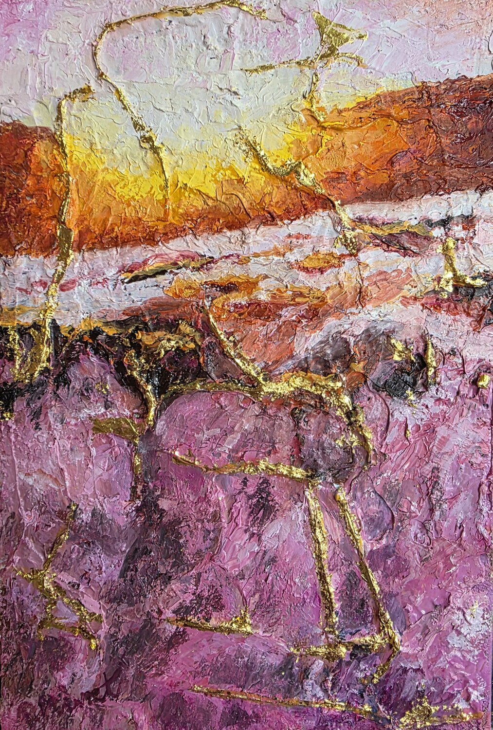 Gullfoss - Der Goldene Wasserfall PETRA MINET Original painting for sale