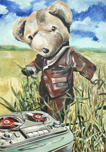 Dancing Bear Teddy 2022 by Michael Rehr-Hoffmann, Painting for Sale on Select